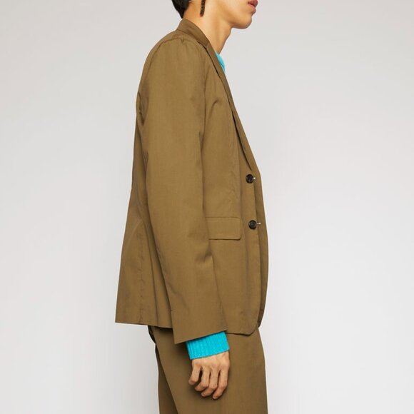 BNWT SS20 ACNE STUDIOS COTTON POPLIN HUNTER GREEN JACKET 50 - Picture 10 of 12